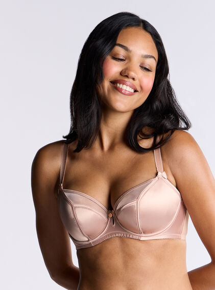 Petal satin plunge bra
