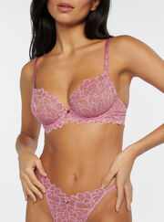Heidi sheer lace plunge bra