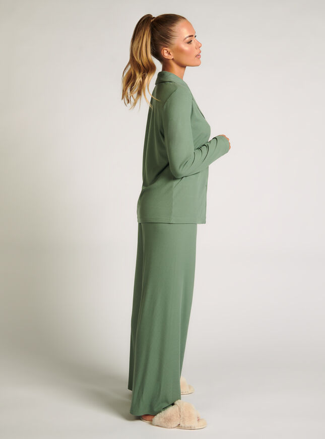 Ribbed modal pyjama top