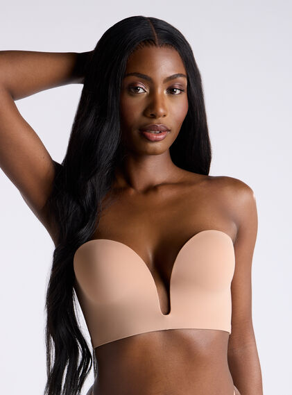 Strapless u-wire microfibre multiway bra