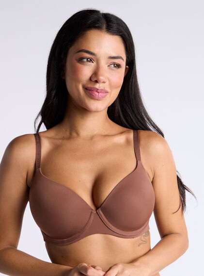 Padded microfibre plunge t-shirt bra